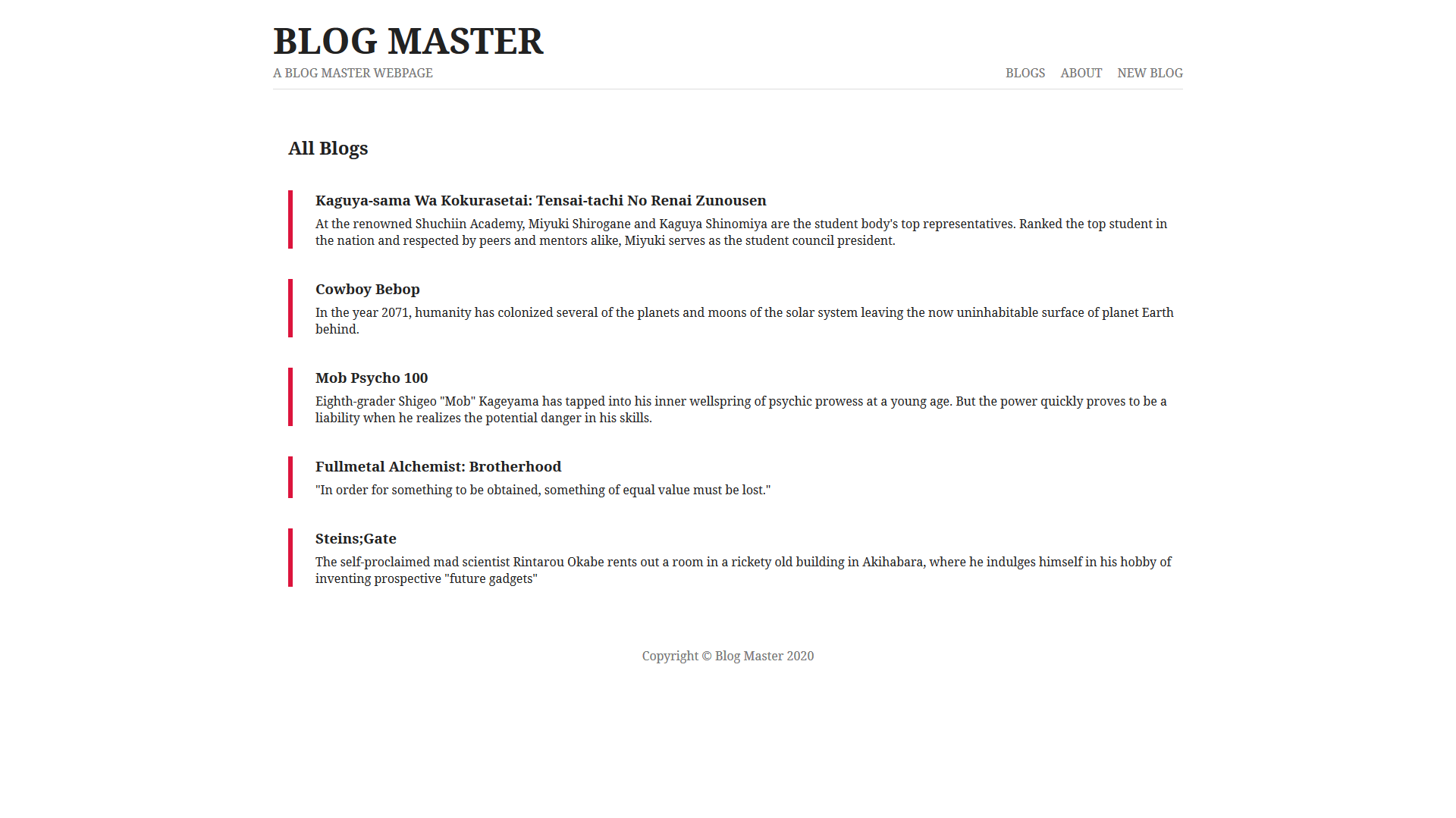 Blog Master